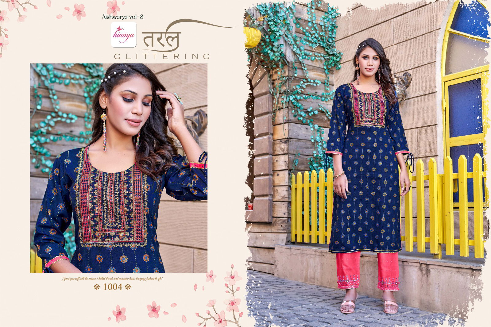 Aishwarya Vol 8 By Hinaya Kurti With Bottom Catalog